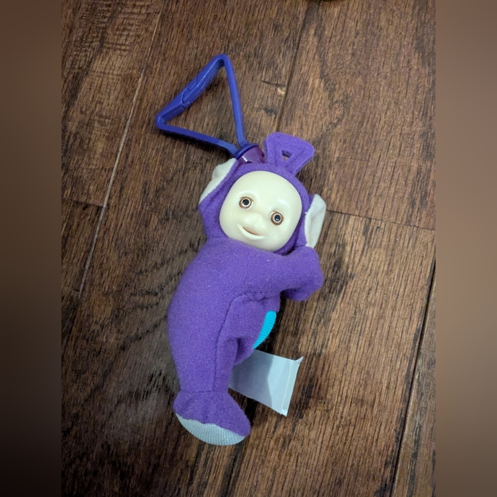 vintage Teletubbies Keychain Backpack 4” Plush Clip Laa Laa & Po Tinky Winky - Picture 5 of 13